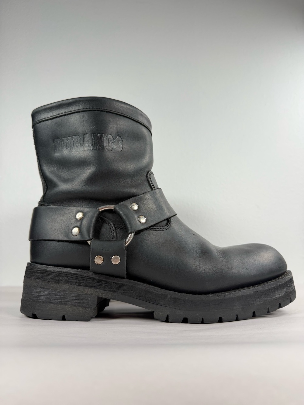 Durango Men's Harness Boots Size 8.5 E Black Leather Motorcycle Boots DS190